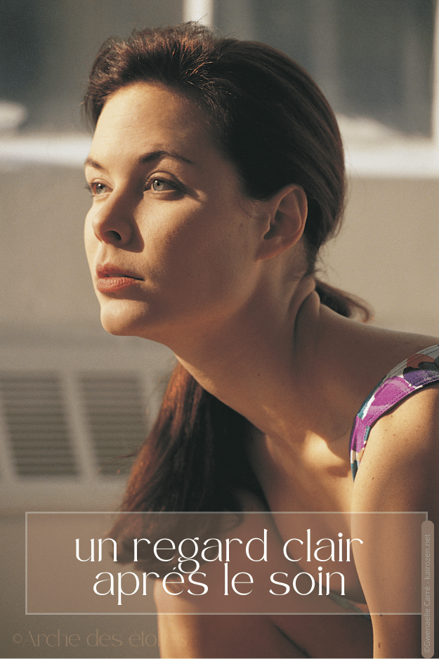 Femme hypersensible avec un regard clair : le bénéfice du soin énergétique